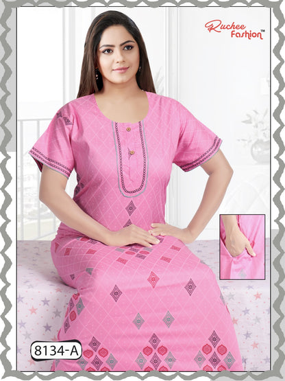 Cotton Pocket 0811 Ruchee Fashion Night Gowns