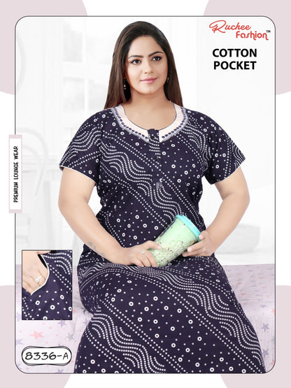 Cotton Pocket 2511 Ruchee Fashion Night Gowns