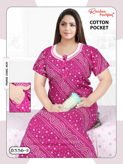 Cotton Pocket 2511 Ruchee Fashion Night Gowns