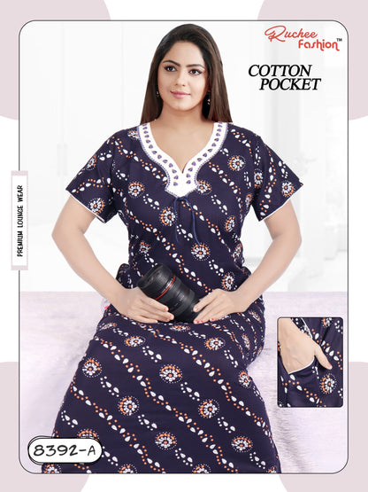 Cotton Pocket 2511 Ruchee Fashion Night Gowns