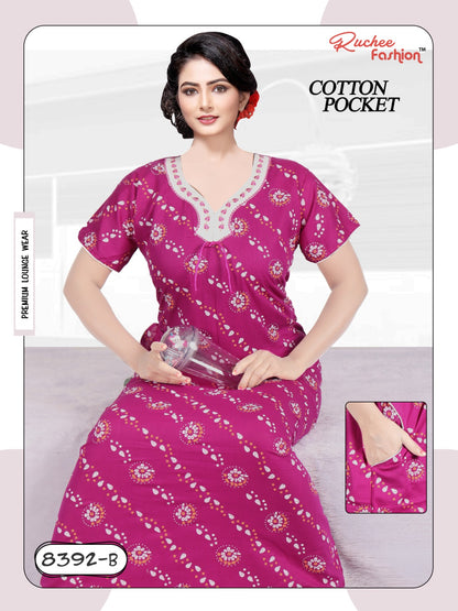 Cotton Pocket 2511 Ruchee Fashion Night Gowns