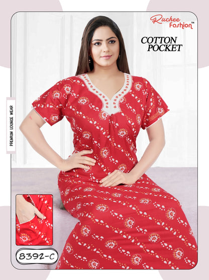 Cotton Pocket 2511 Ruchee Fashion Night Gowns