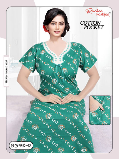 Cotton Pocket 2511 Ruchee Fashion Night Gowns