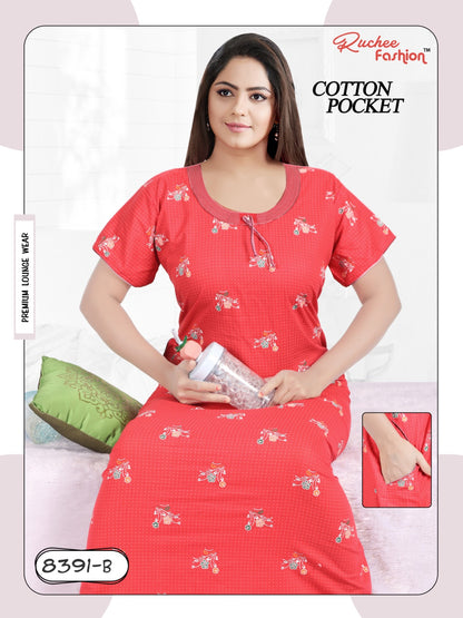 Cotton Pocket 2511 Ruchee Fashion Night Gowns
