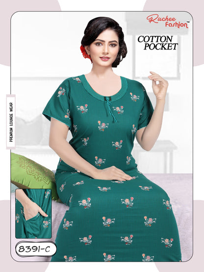 Cotton Pocket 2511 Ruchee Fashion Night Gowns
