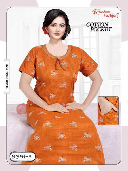 Cotton Pocket 2511 Ruchee Fashion Night Gowns