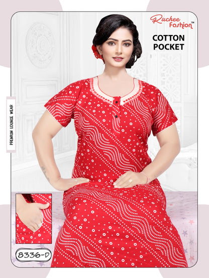 Cotton Pocket 2511 Ruchee Fashion Night Gowns