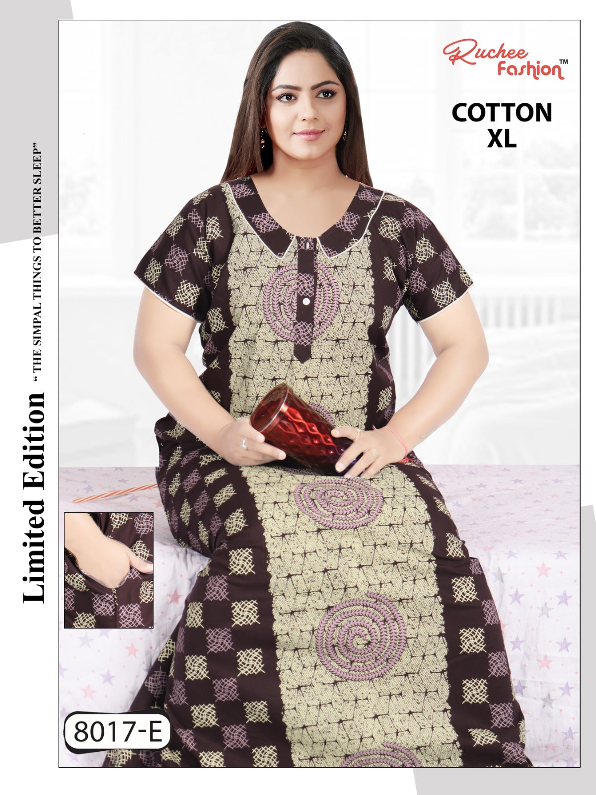 Cotton Pocket B Ruchee Fashion Night Gowns