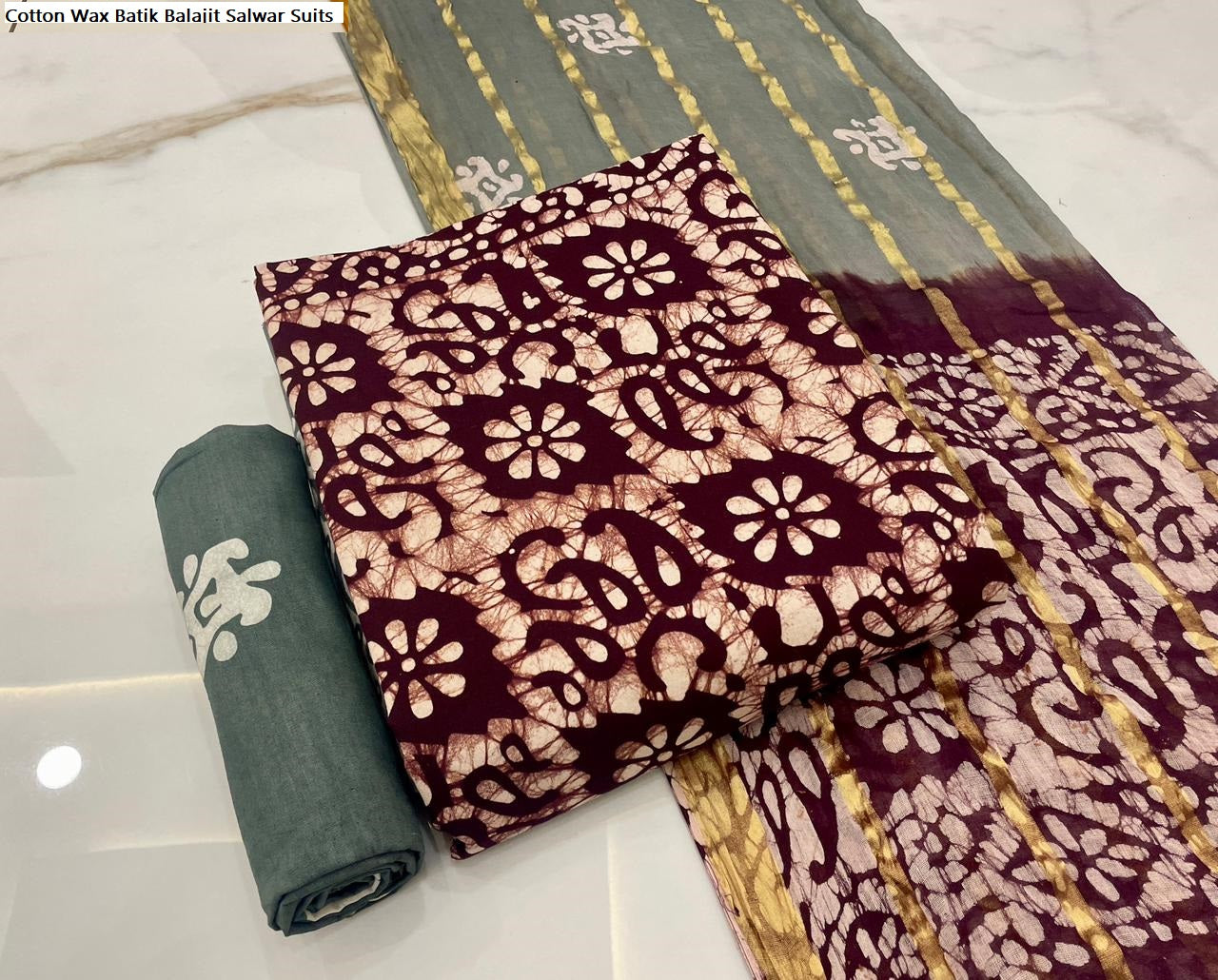 Cotton Wax Batik Balajit Salwar Suits