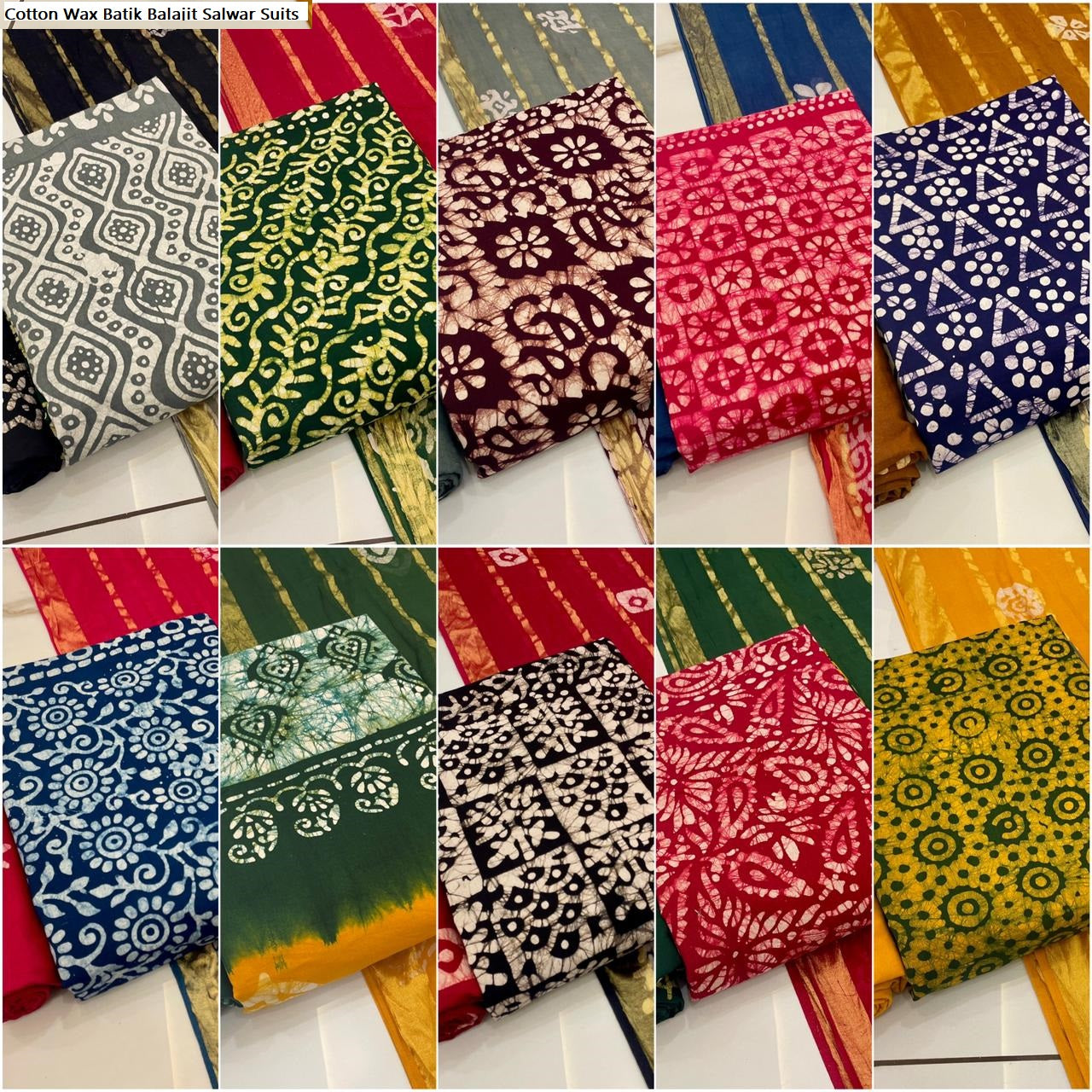 Cotton Wax Batik Balajit Salwar Suits