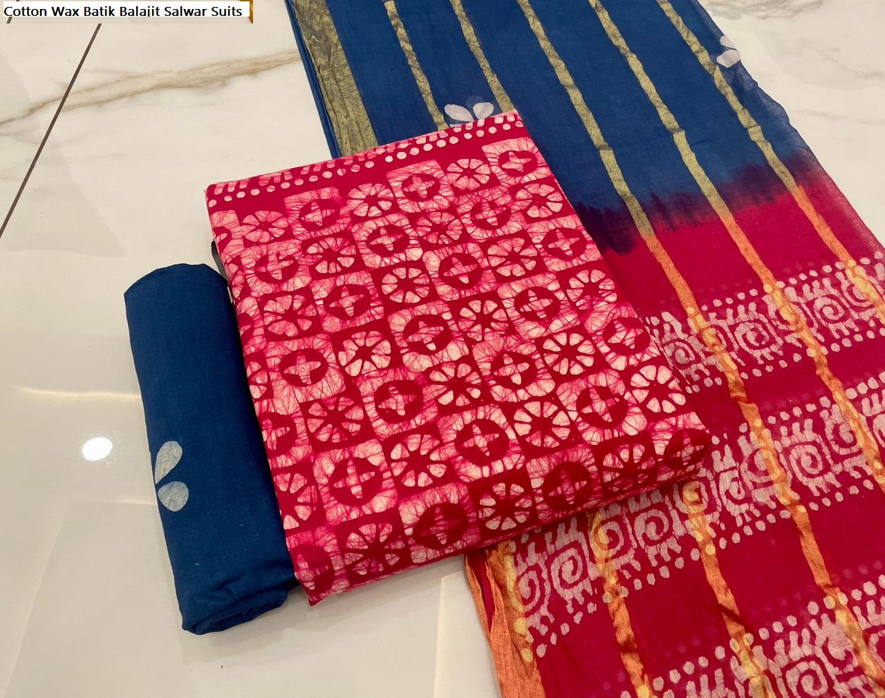 Cotton Wax Batik Balajit Salwar Suits