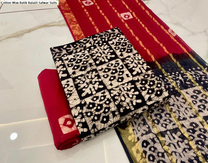 Cotton Wax Batik Balajit Salwar Suits