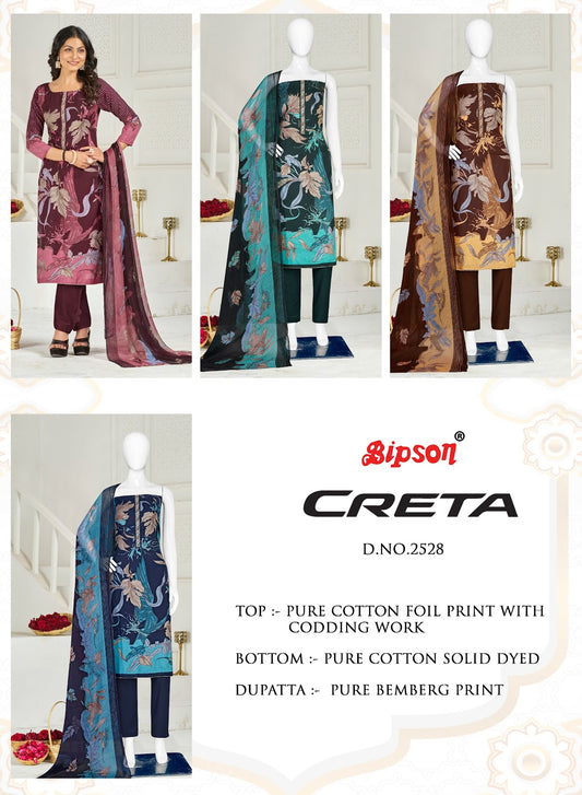 Creta 2528 Bipson Prints Cotton Pant Style Suits