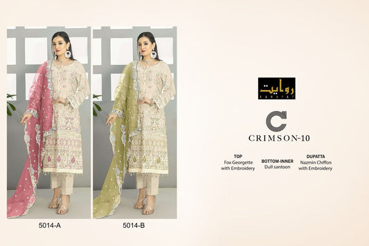 Crimson-10-5014 Rawayat Fox Georgette Pakistani Salwar Suits