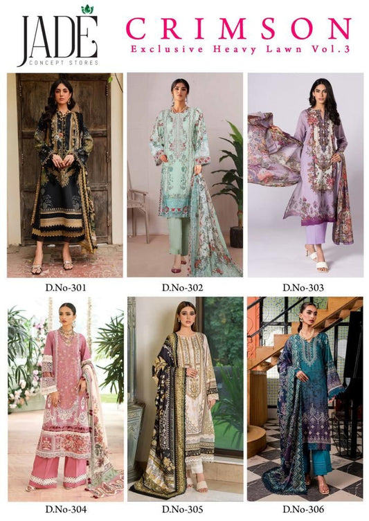 Crimson Heavy Lawn Vol 3 Jade Karachi Salwar Suits