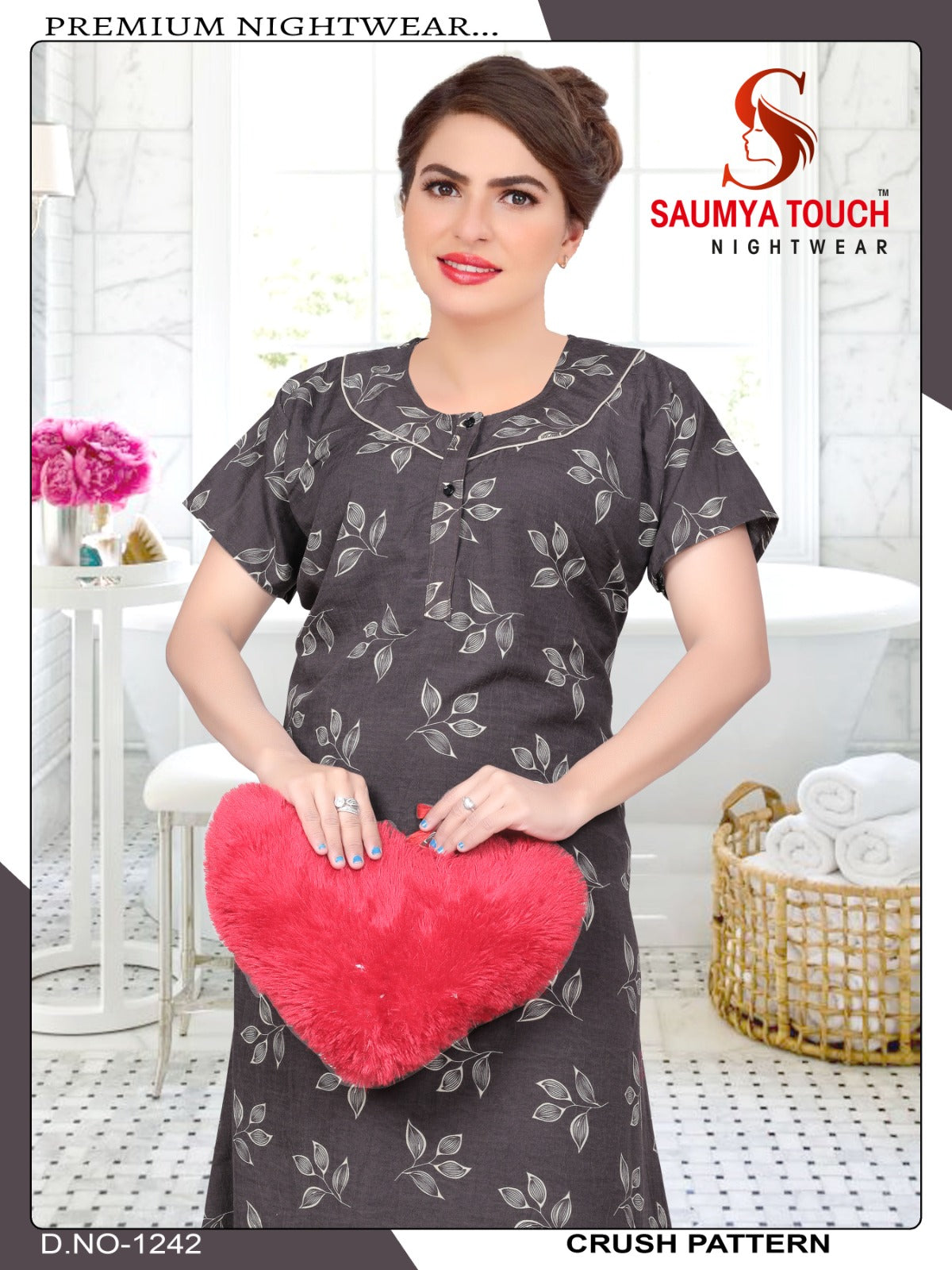 Crush-1001 Saumya Touch Night Gowns