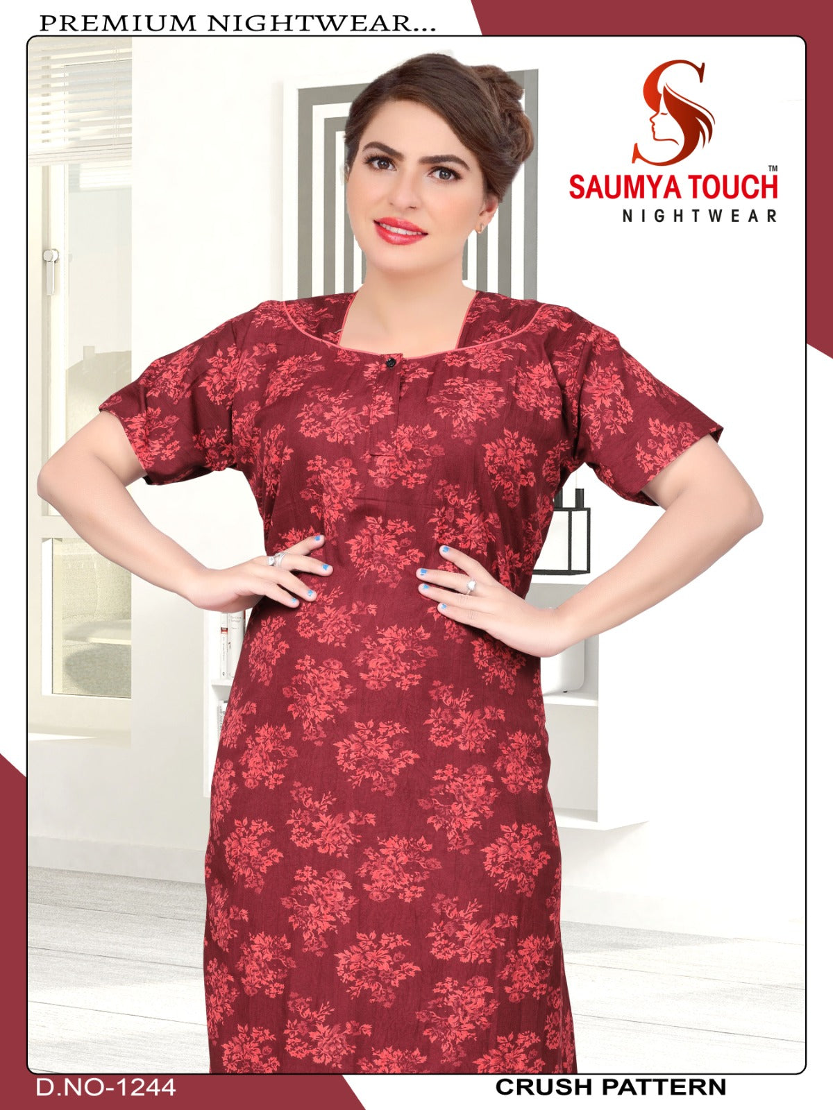 Crush-1001 Saumya Touch Night Gowns
