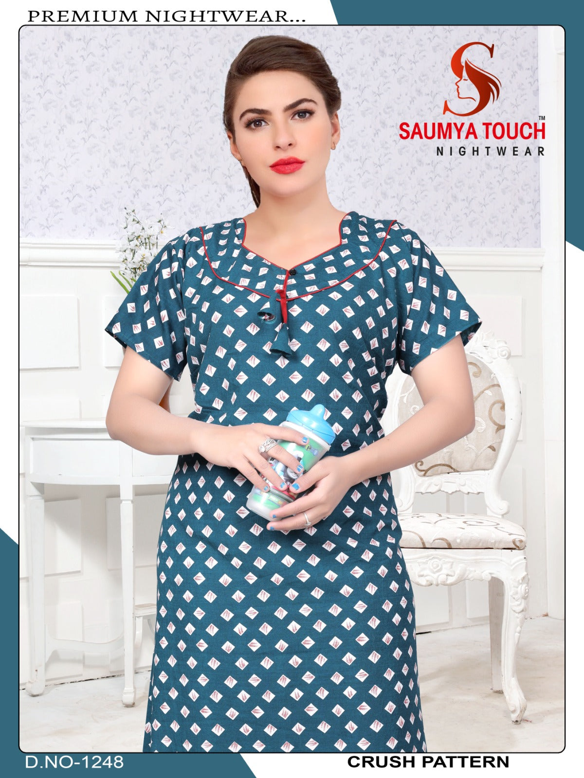 Crush-1001 Saumya Touch Night Gowns