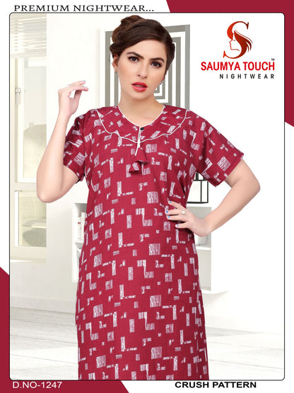 Crush-1001 Saumya Touch Night Gowns