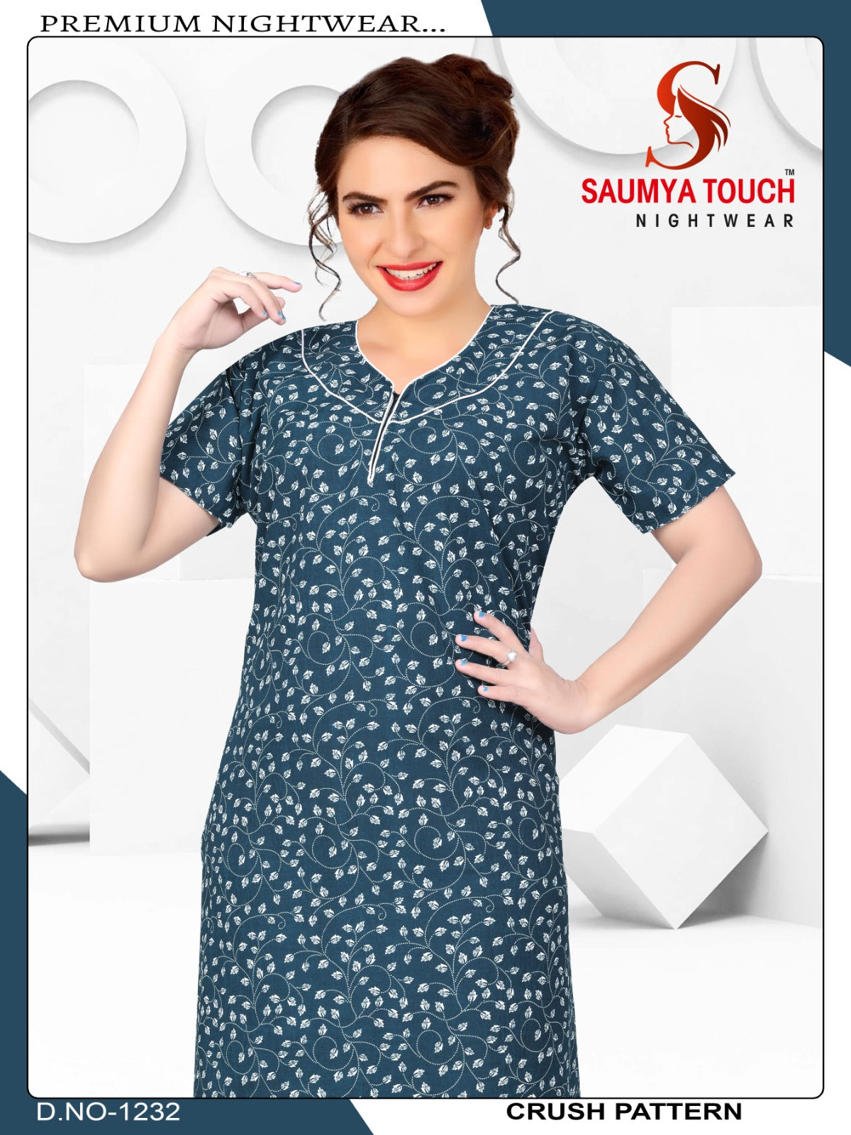 Crush-1001 Saumya Touch Night Gowns