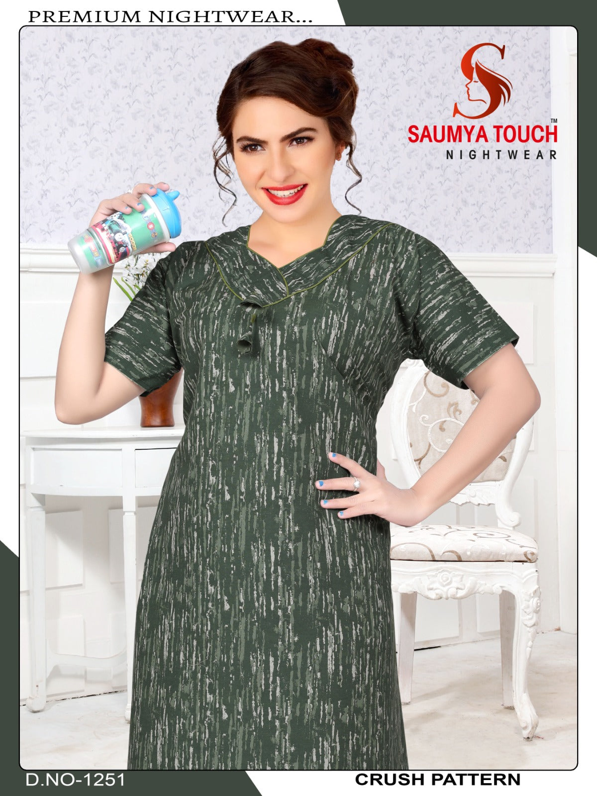 Crush-1001 Saumya Touch Night Gowns
