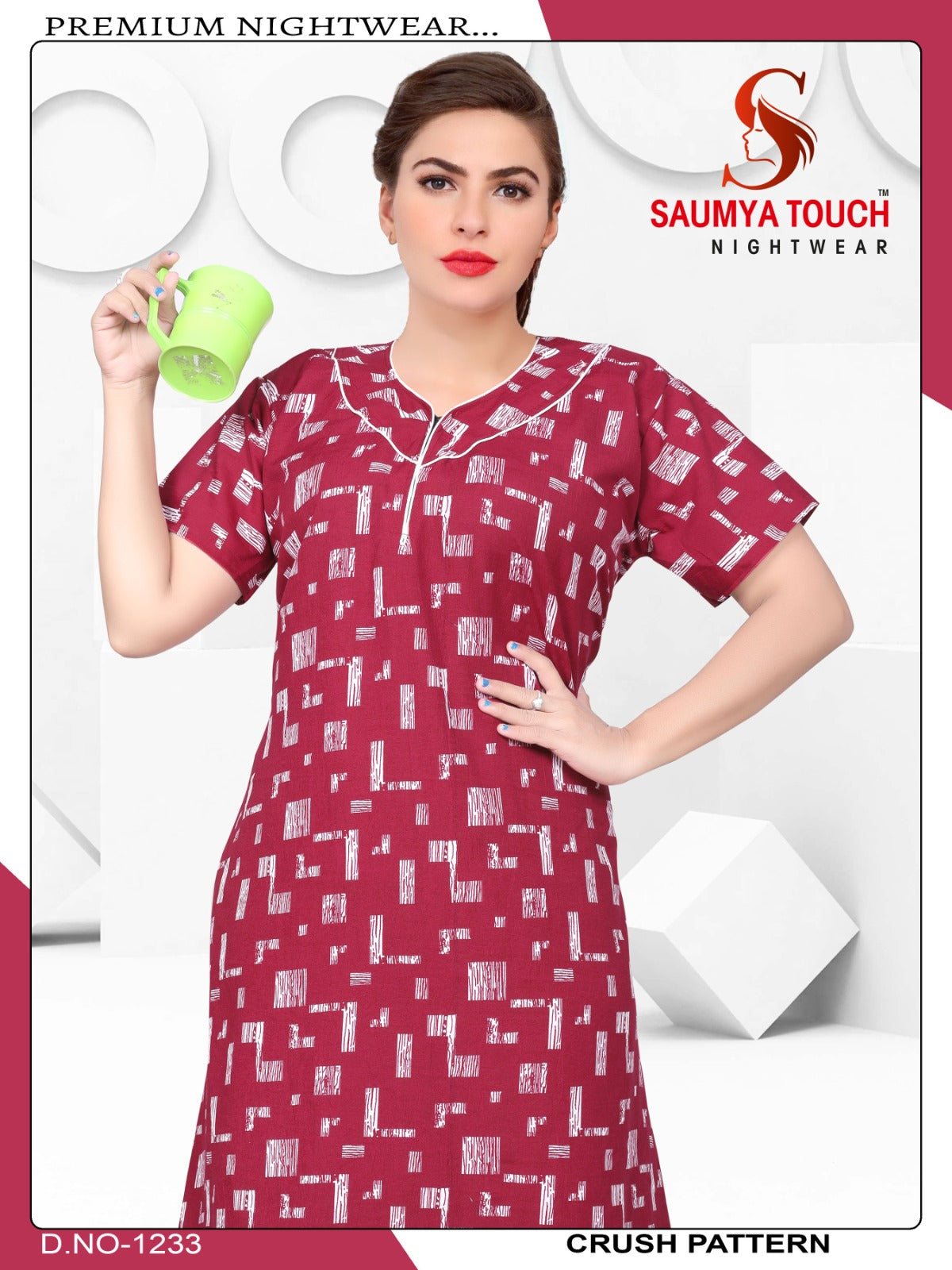 Crush-1001 Saumya Touch Night Gowns