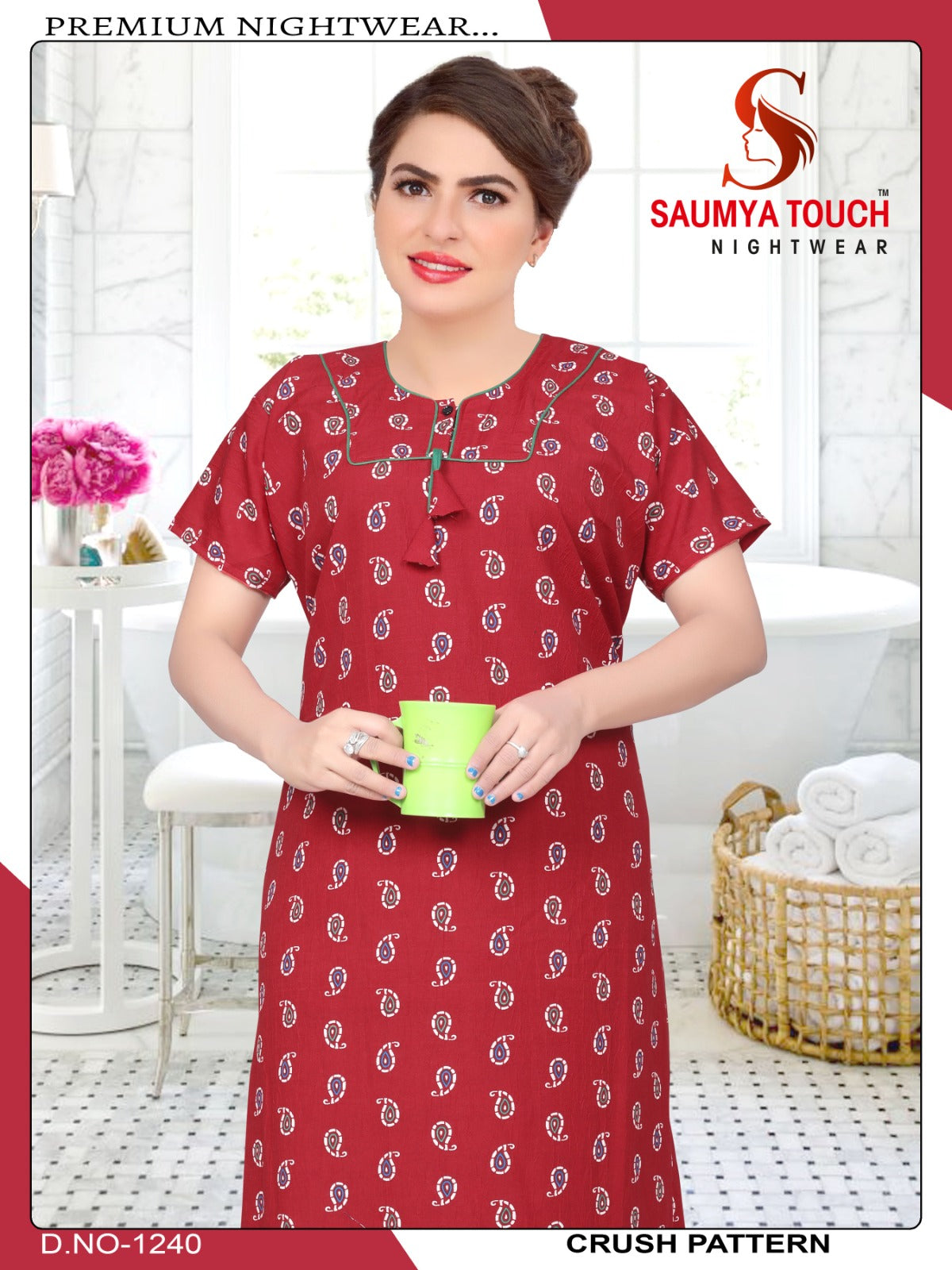 Crush-1001 Saumya Touch Night Gowns