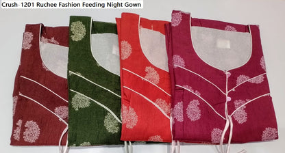 Crush-1201 Ruchee Fashion Feeding Night Gown