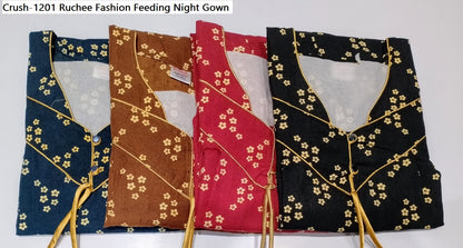 Crush-1201 Ruchee Fashion Feeding Night Gown