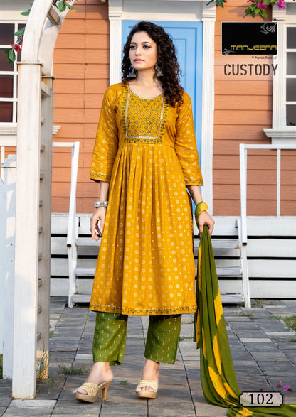 Custody Manjeera Capsule Readymade Pant Style Suits