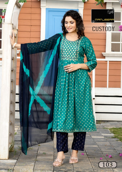 Custody Manjeera Capsule Readymade Pant Style Suits