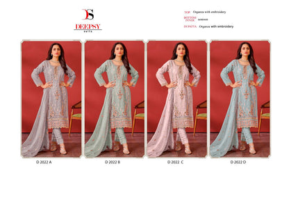 D-2022 Deepsy Organza Pakistani Salwar Suits