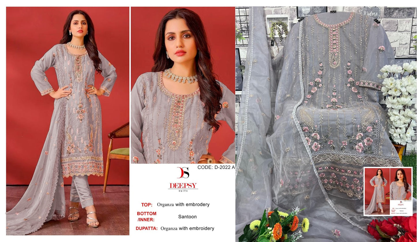 D-2022 Deepsy Organza Pakistani Salwar Suits