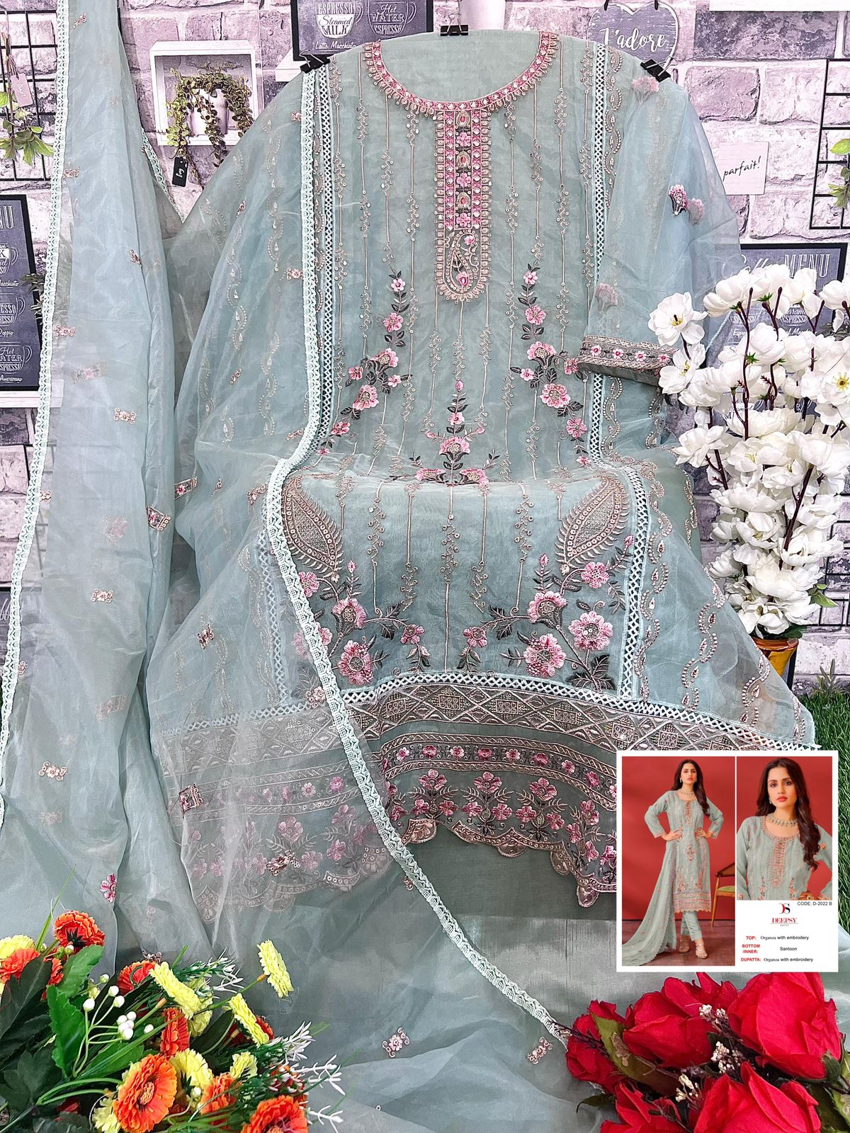 D-2022 Deepsy Organza Pakistani Salwar Suits
