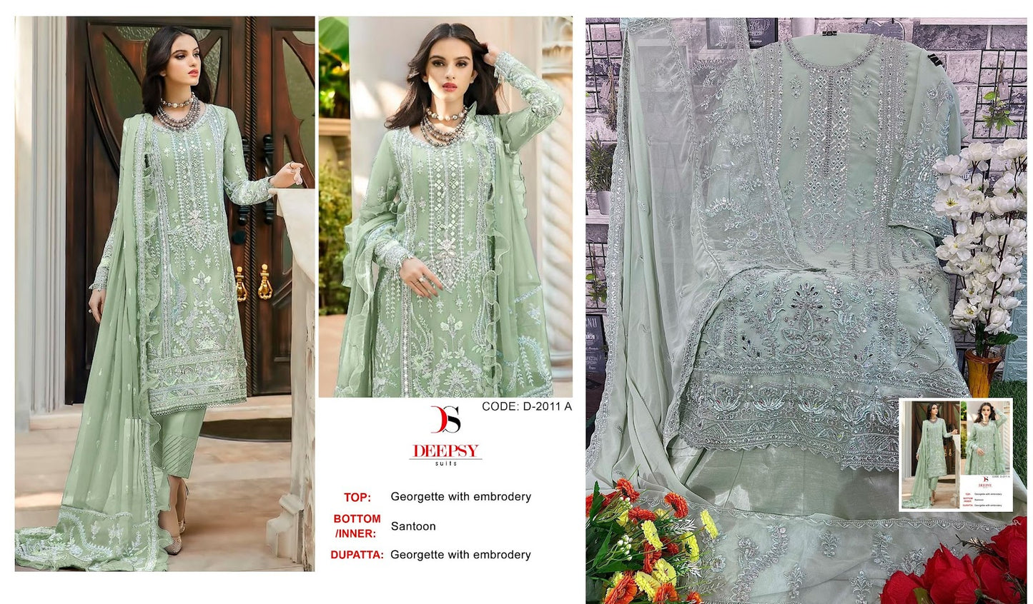 D 2011 Deepsy Georgette Pakistani Salwar Suits