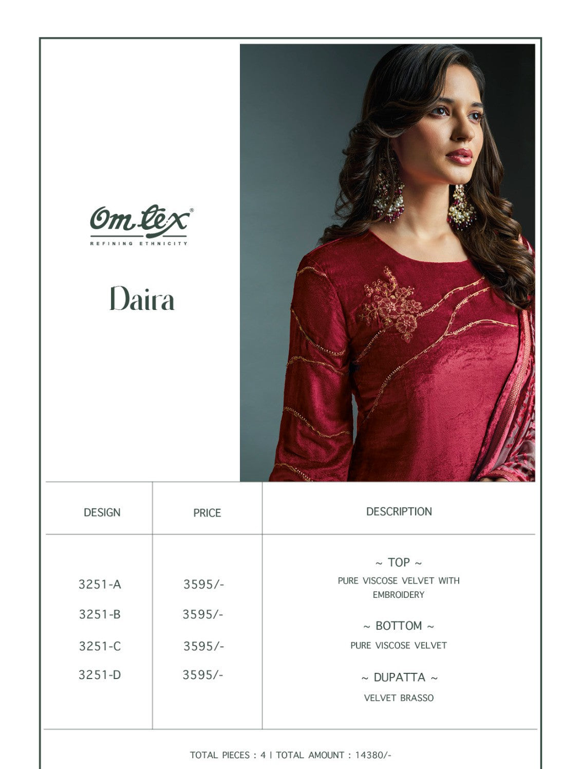 Daira Omtex Velvet Suits