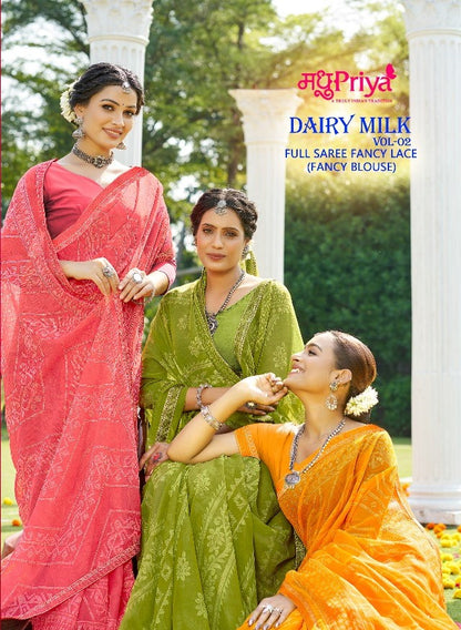 Dairy Milk-2 Madhupriya Chiffon Sarees