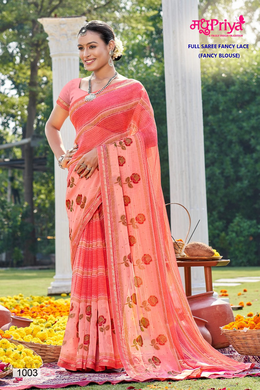 Buy INDIAN STYLE Brown Simar Chiffon Half-Half Saree at Amazon.in