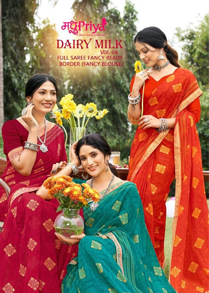 Dairy Milk-4 Madhupriya Chiffon Sarees