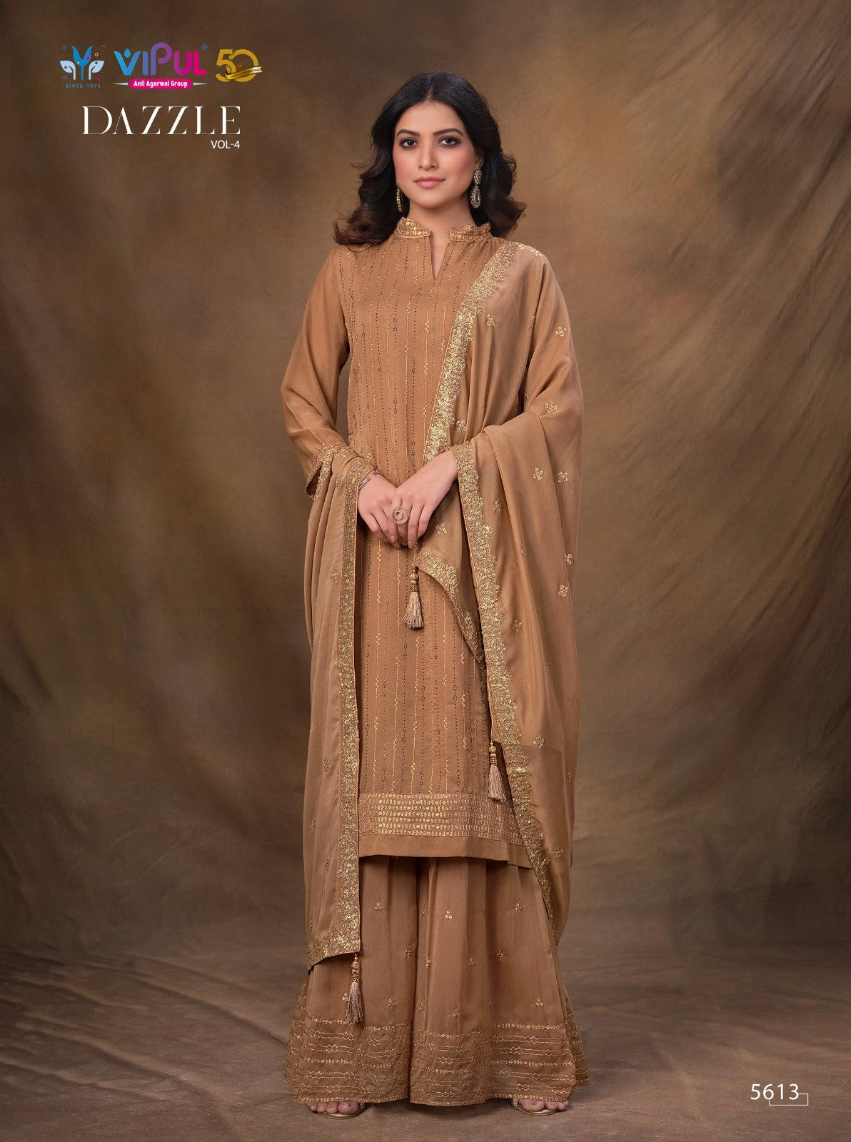 Dazzle Vol 4 Vipul Silk Georgette Plazzo Style Suits