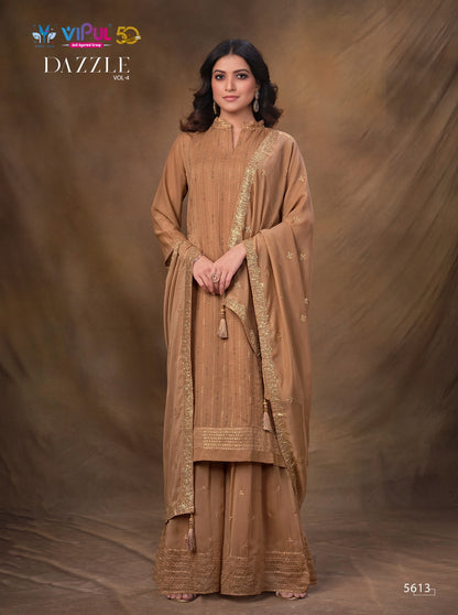 Dazzle Vol 4 Vipul Silk Georgette Plazzo Style Suits
