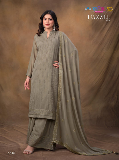 Dazzle Vol 4 Vipul Silk Georgette Plazzo Style Suits
