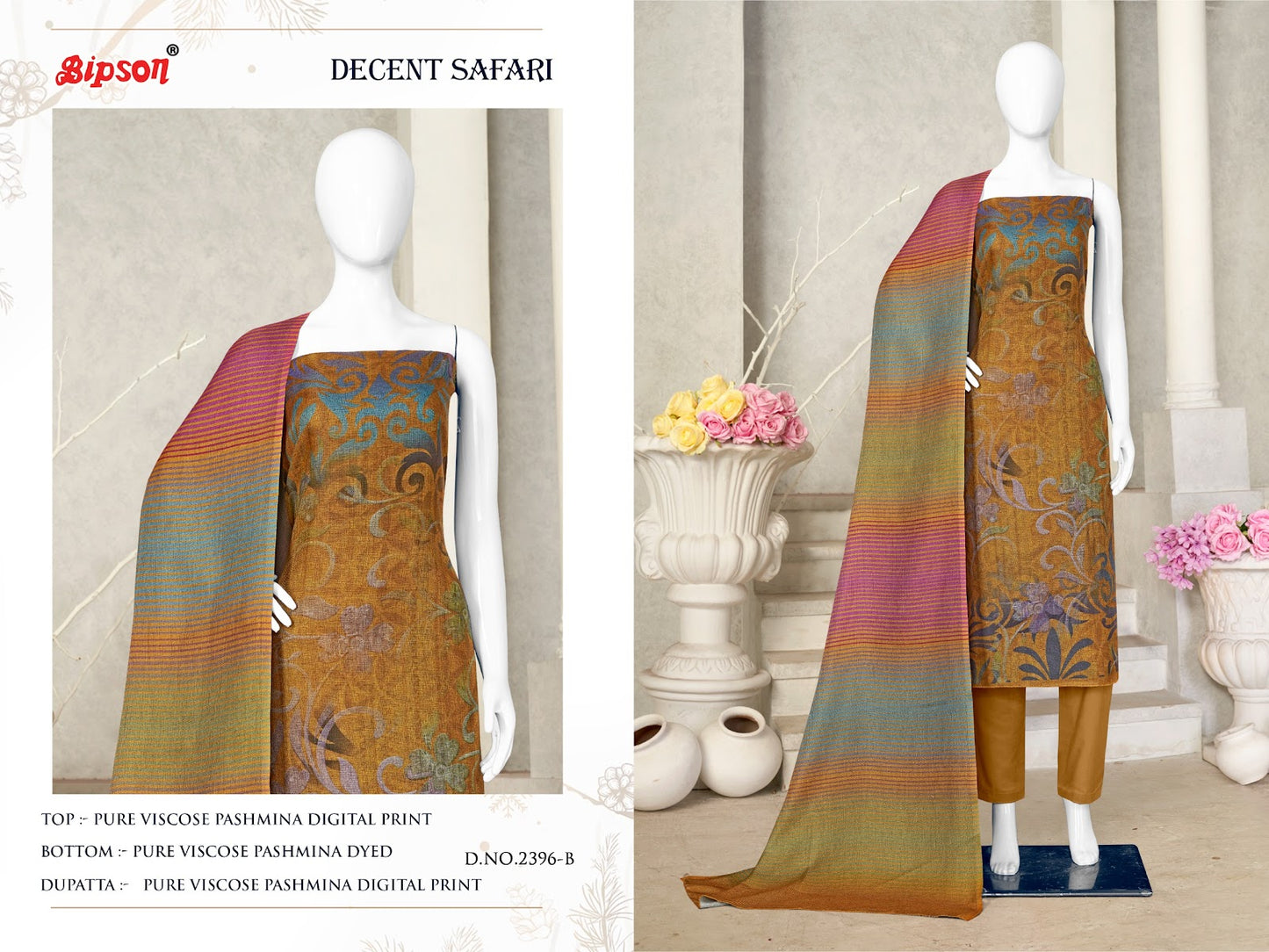 Decent Safari-2396 Bipson Prints Viscose Pashmina Suits