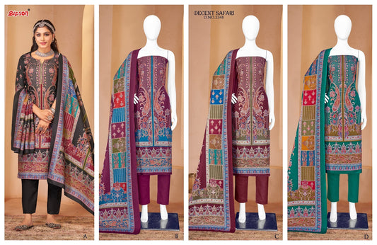 Decent Safari 2348 Bipson Prints Pashmina Suits