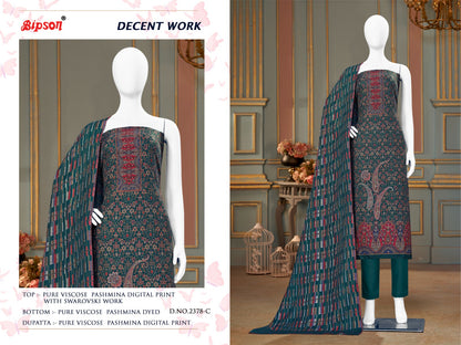 Decent Work-2378 Bipson Prints Viscose Pashmina Suits
