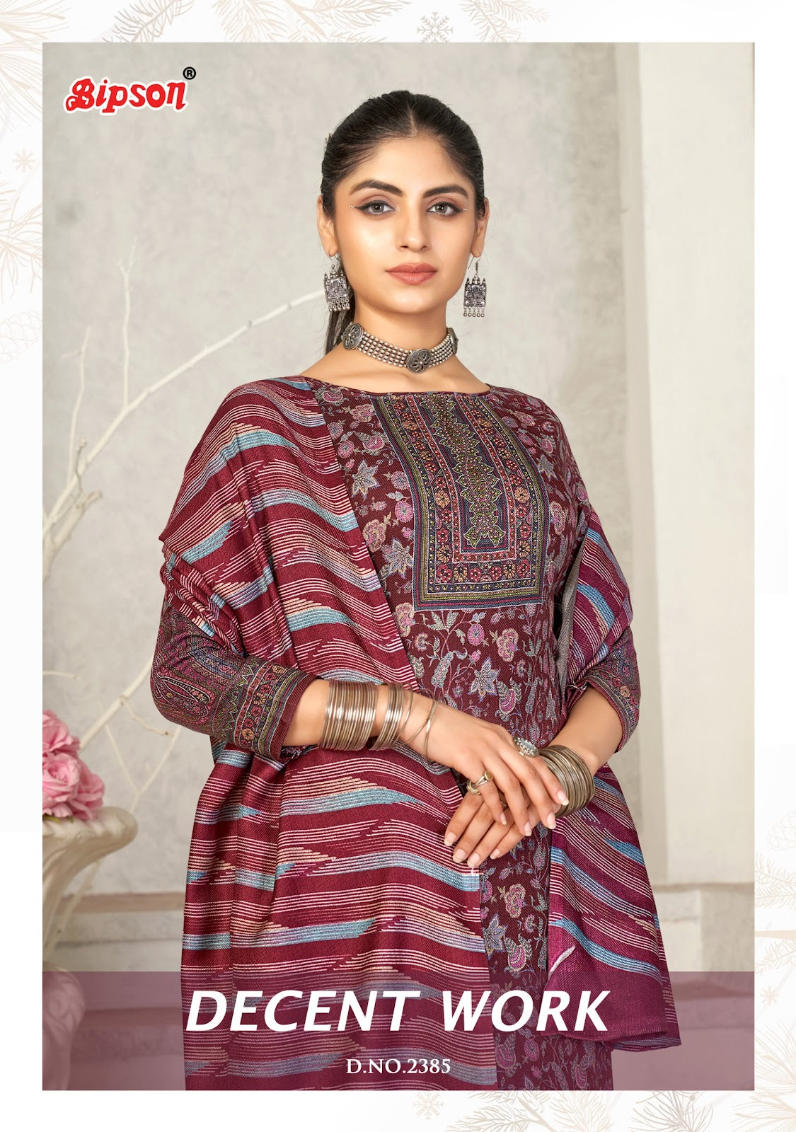 Decent Work-2385 Bipson Prints Viscose Pashmina Suits