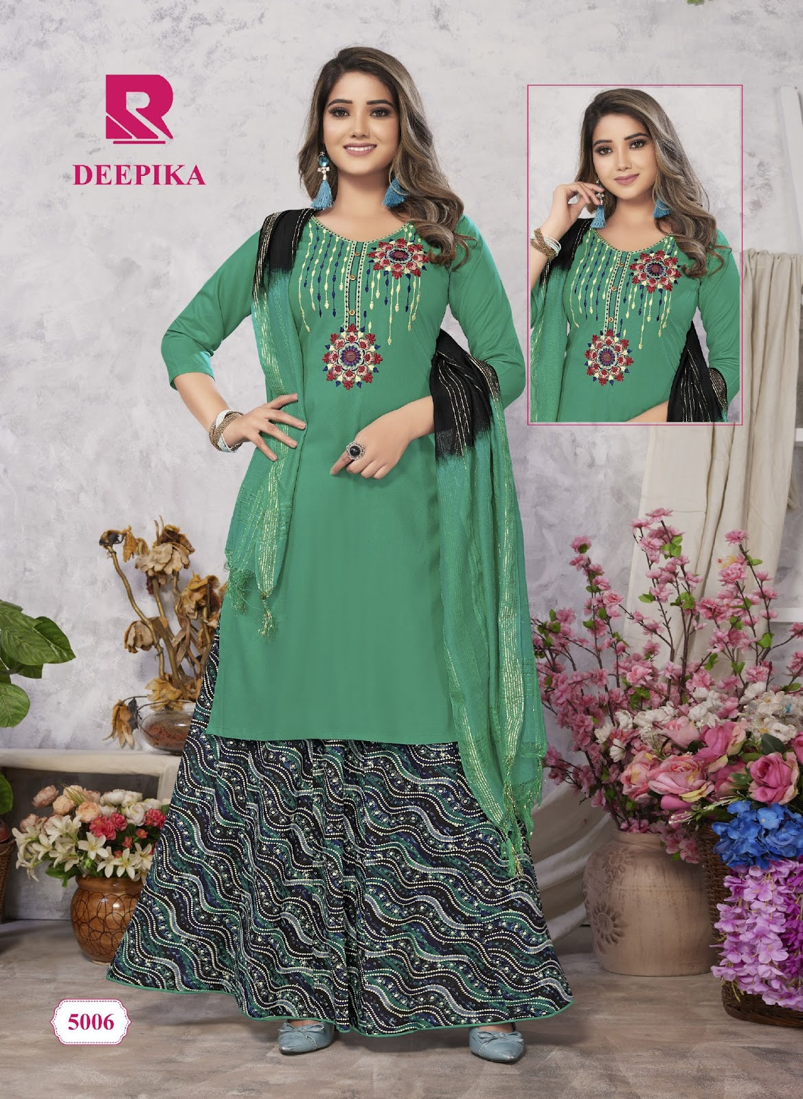 Deepika Raashi Rayon Readymade Skirt Style Suits