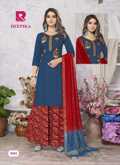 Deepika Raashi Rayon Readymade Skirt Style Suits