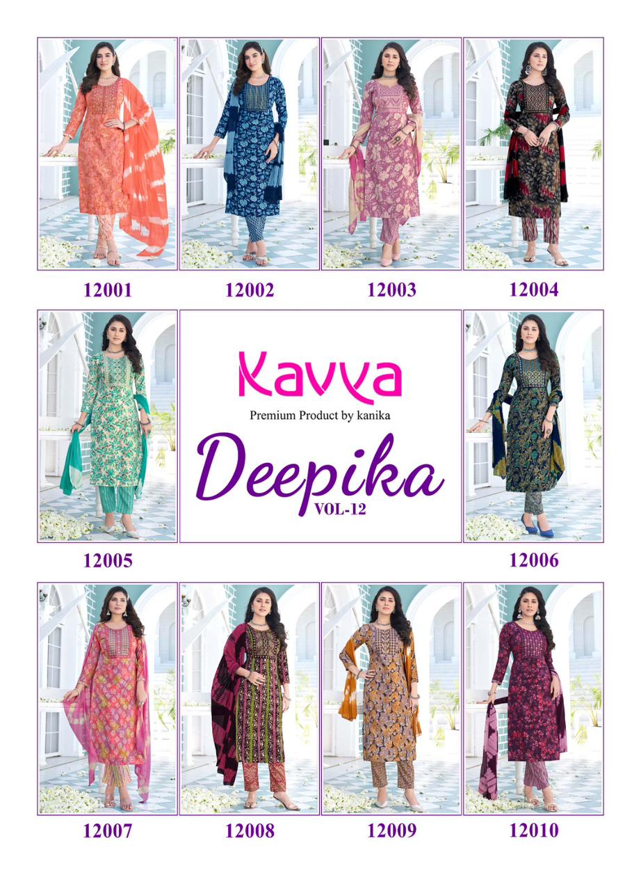 Deepika Vol 12 Kavya Cotton Readymade Pant Style Suits