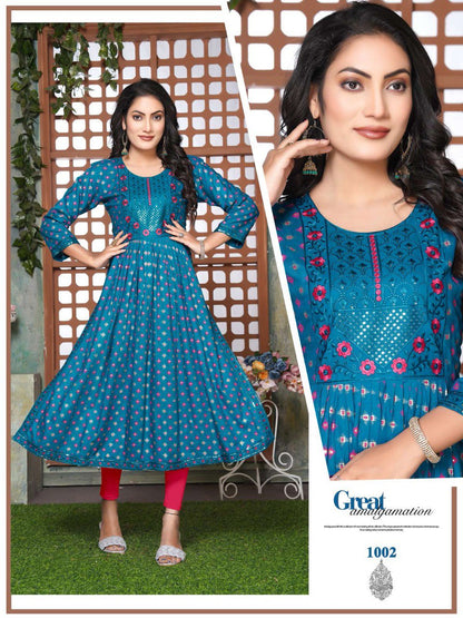 Deepika Vol 1 Kavinay Reyon Naira Cut Kurtis
